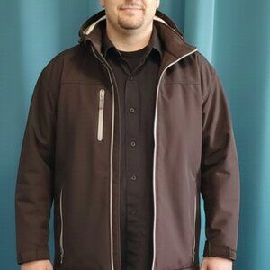 NWOT Black Waterproof Castrol Coat with Zip off hood 3XL